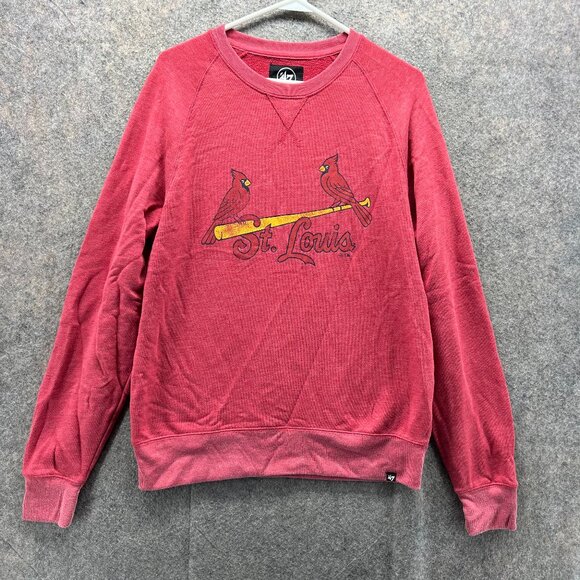 St Louis Cardinals Sweater Mens Large Red Crewneck Pullover Fleece Baseball MLB - Picture 1 of 13